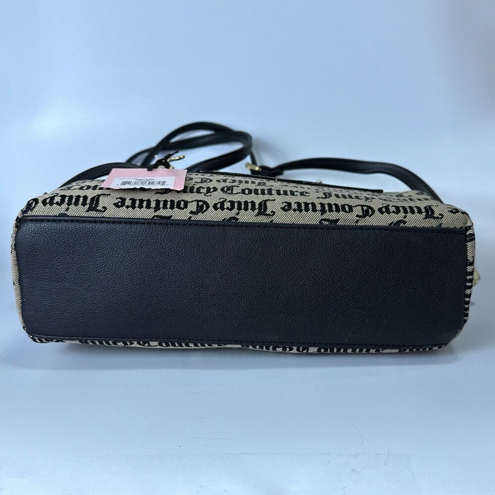 Juicy Couture Beige Black Oops A Daisey Satchel Bag Preppy Y2K Designer - Picture 2 of 12